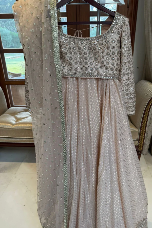 Abhinav Mishra Blush Mirror-Work Lehenga Set - Image 2