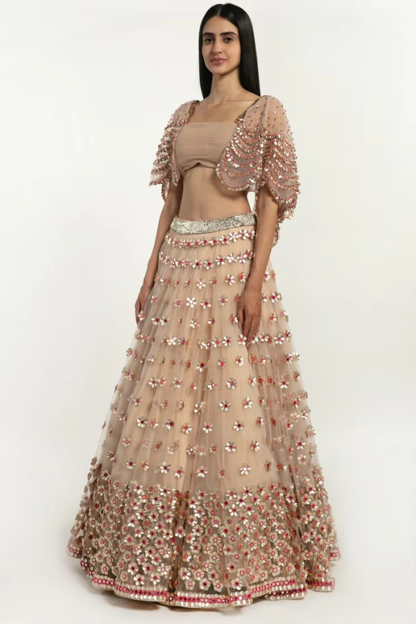 Abhinav Mishra Blush pink embellished lehenga set