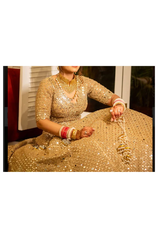 Abhinav Mishra GOLDEN EMBELLISHED LEHENGA SET - Image 6