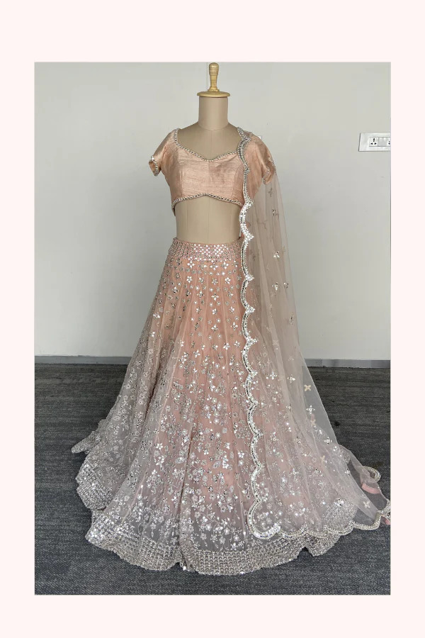 Abhinav Mishra Mirror-Embellished Lehenga Set