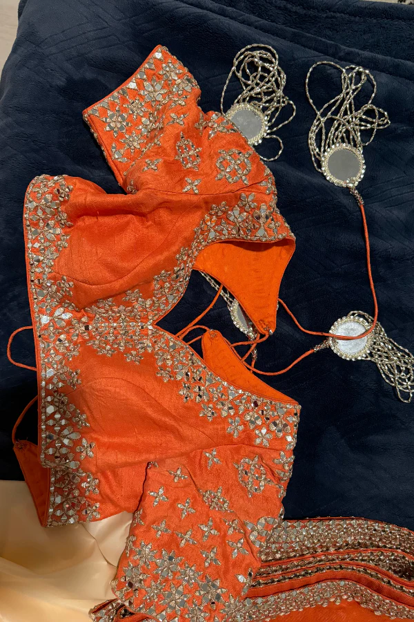 Abhinav Mishra orange embellished lehenga set - Image 3