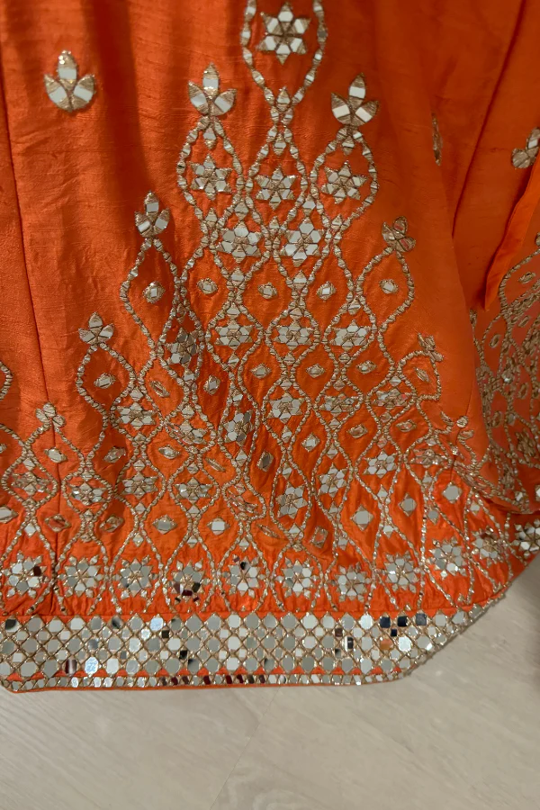 Abhinav Mishra orange embellished lehenga set - Image 5
