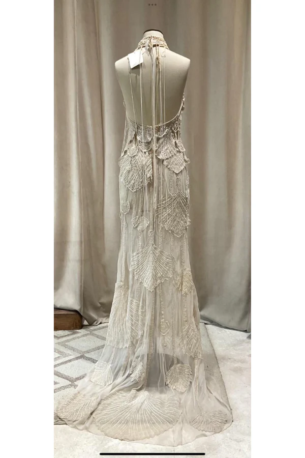 Abhishek Sharma ivory pearl embellished gown - Image 2