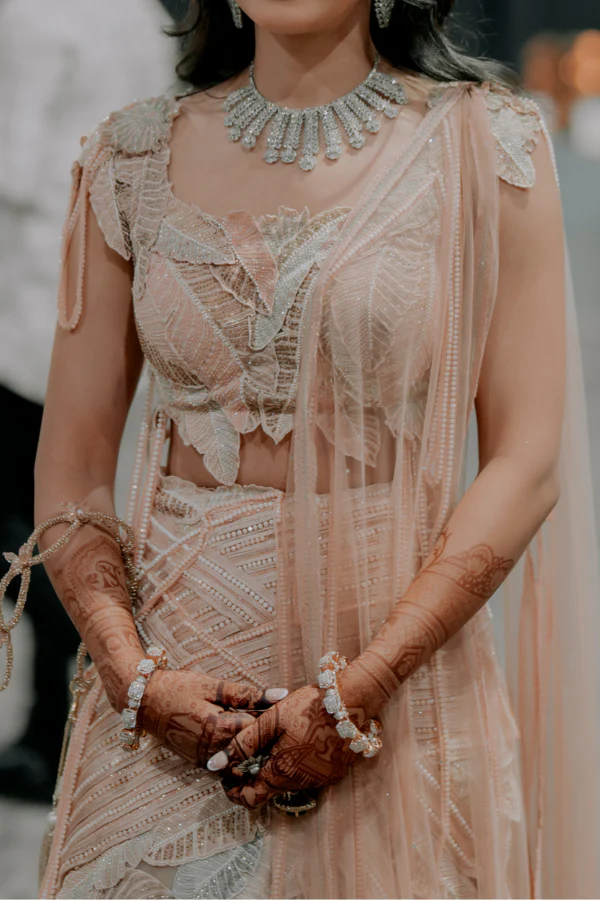 Abhishek Sharma Pearl lehenga set