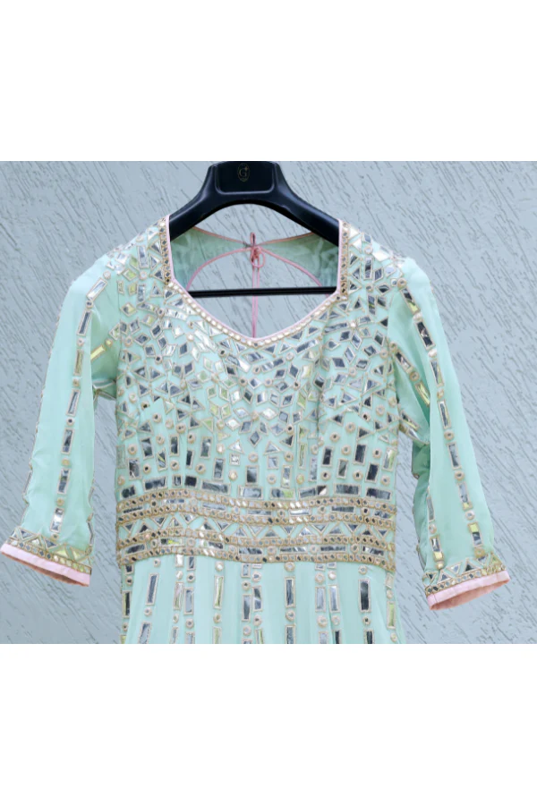 Abu jani sandeep khosla blue anarkali set - Image 3