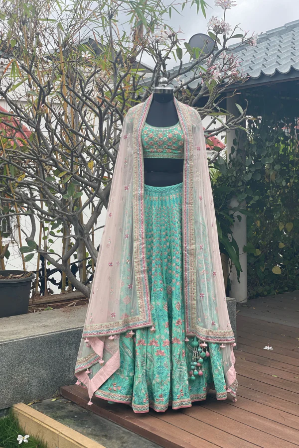 Acqua Blue lehenga set - Image 3