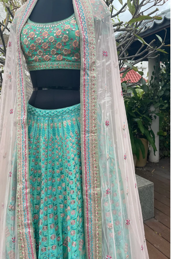 Acqua Blue lehenga set - Image 4
