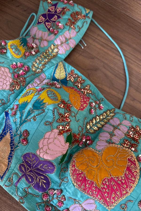 AISHA RAO Avatar Blue Embellished Lehenga Set - Image 3