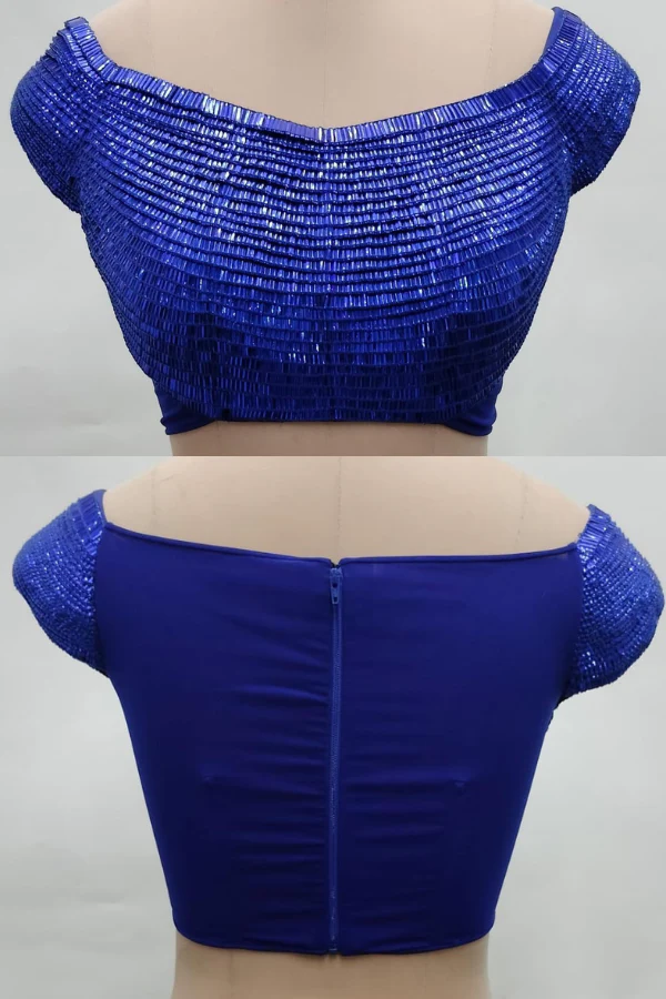 Amit Aggarwal blue striped lehenga - Image 5