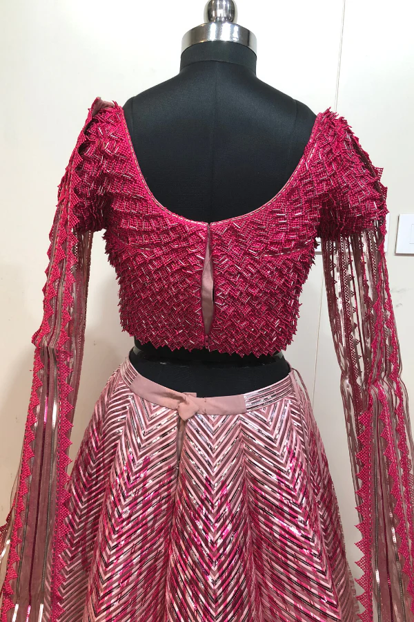Amit aggarwal Cape sleeves lehenga set - Image 13
