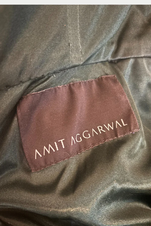 Amit Aggarwal Emerald & Purple Metallic Gown - Image 4