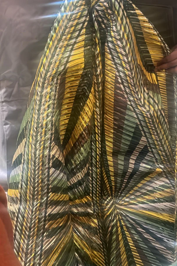 Amit Aggarwal Green Striped Metallic Lehenga Set - Image 6