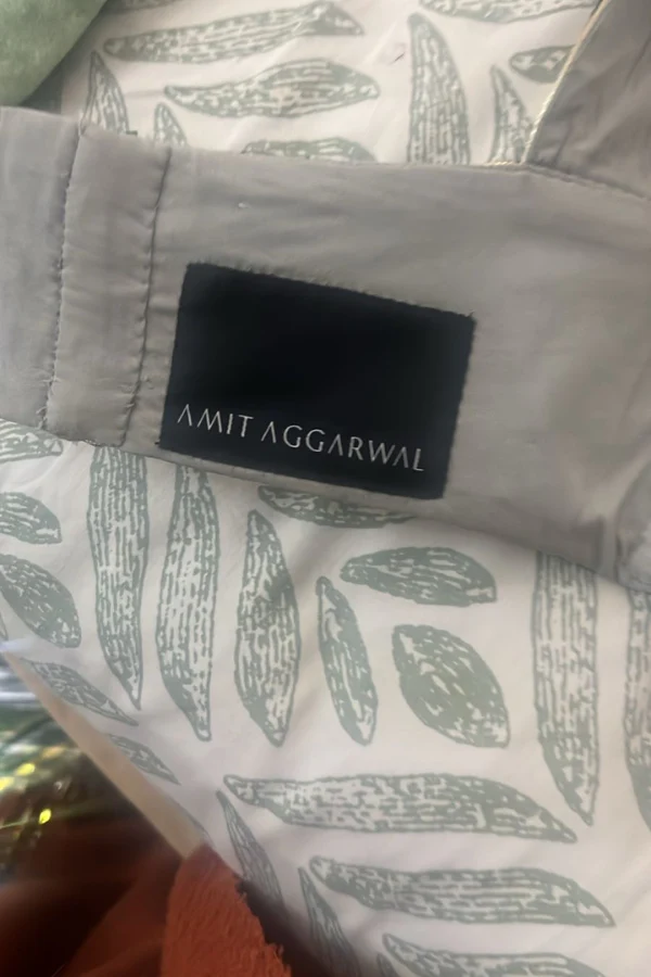 Amit Aggarwal Green Striped Metallic Lehenga Set - Image 7