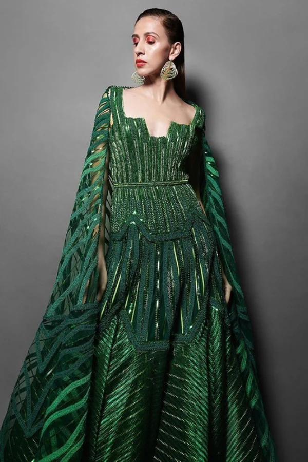 Amit Aggarwal metallic green gown - Image 2