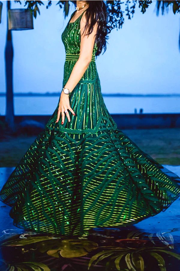 Amit Aggarwal metallic green gown - Image 3