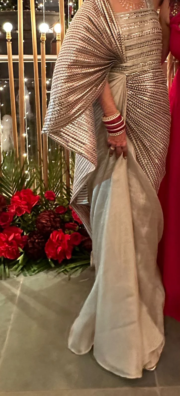 Amit Aggarwal Metallic Hand-Woven Saree - Image 3