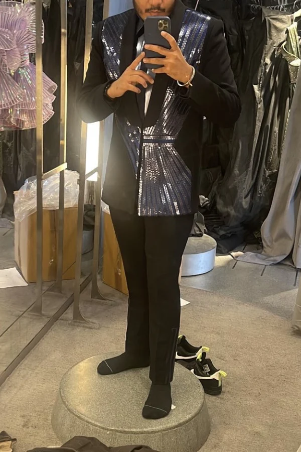 Amit aggarwal METALLIC HAND WOVEN TUXEDO - Image 2