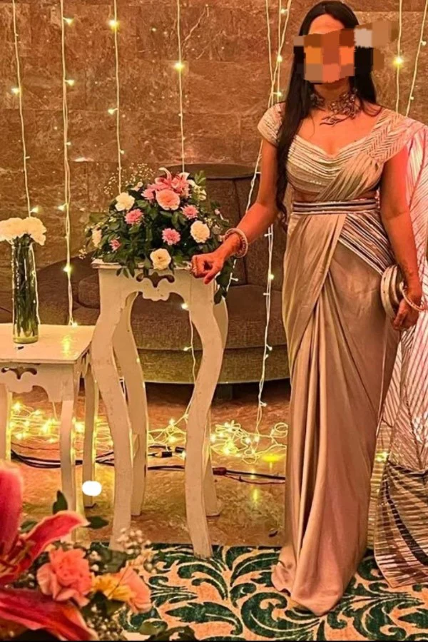 AMIT AGGARWAL METALLIC SAREE - Image 3