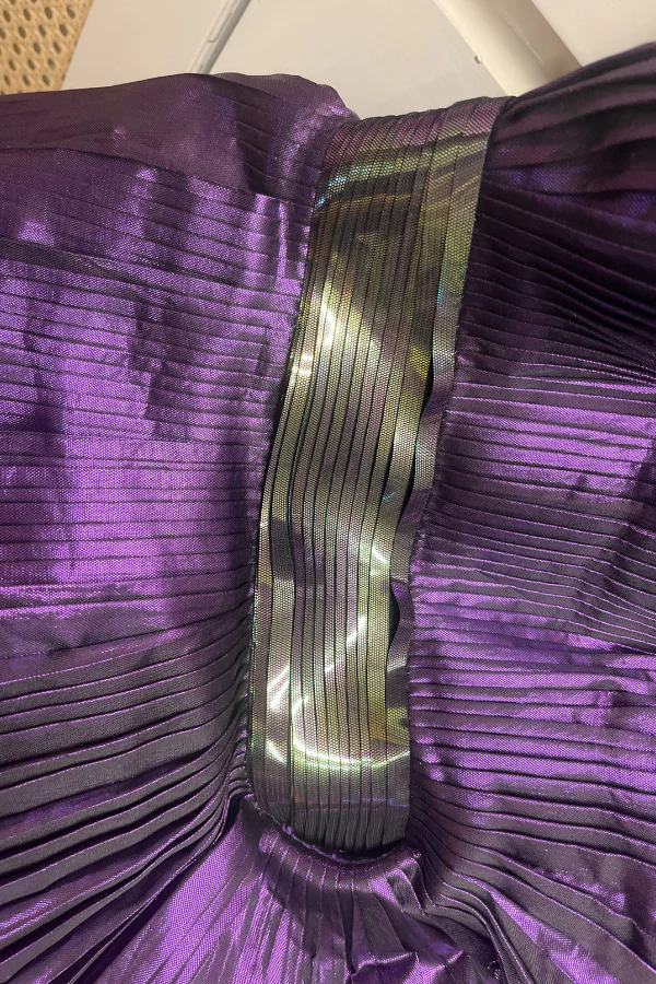 AMIT AGGARWAL Purple Metallic Chiffon Dress - Image 4