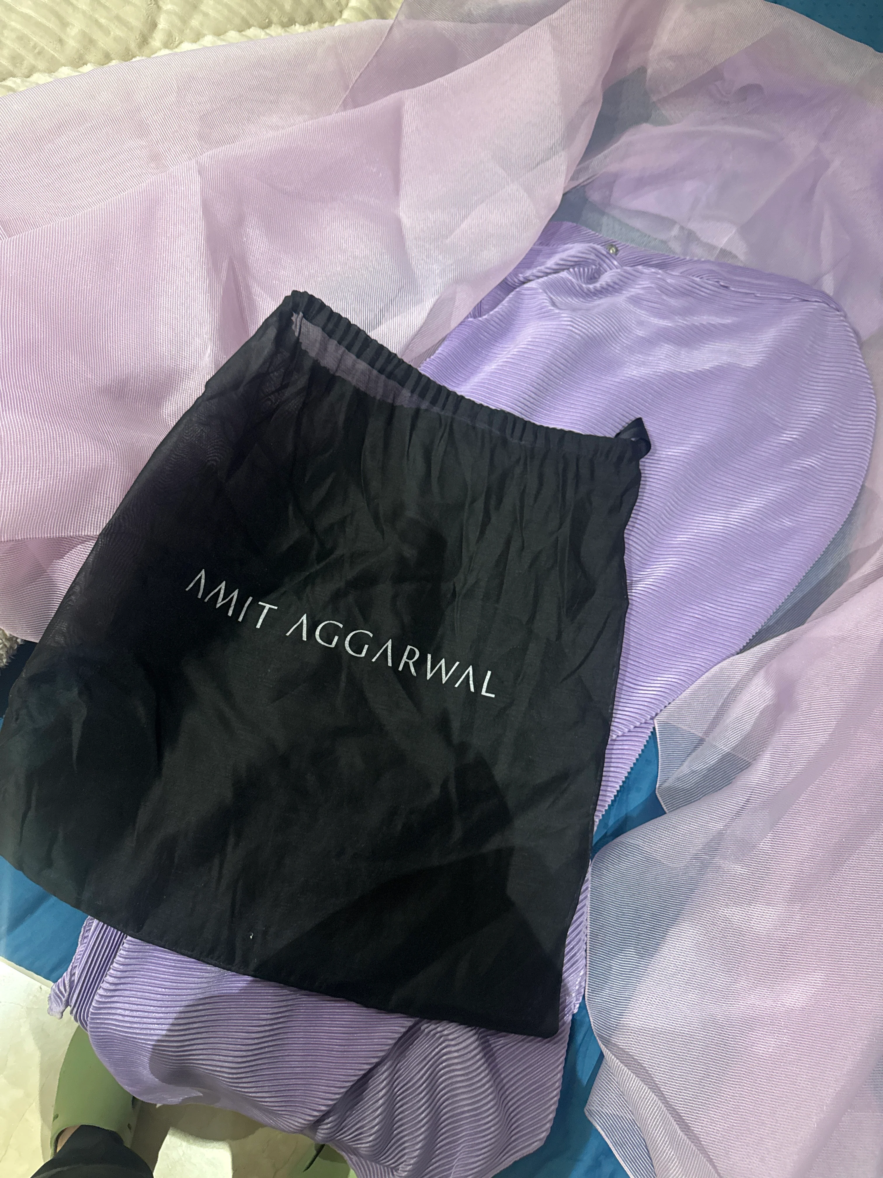 Amit Aggarwal Purple Organza Dhoti Set - Image 6