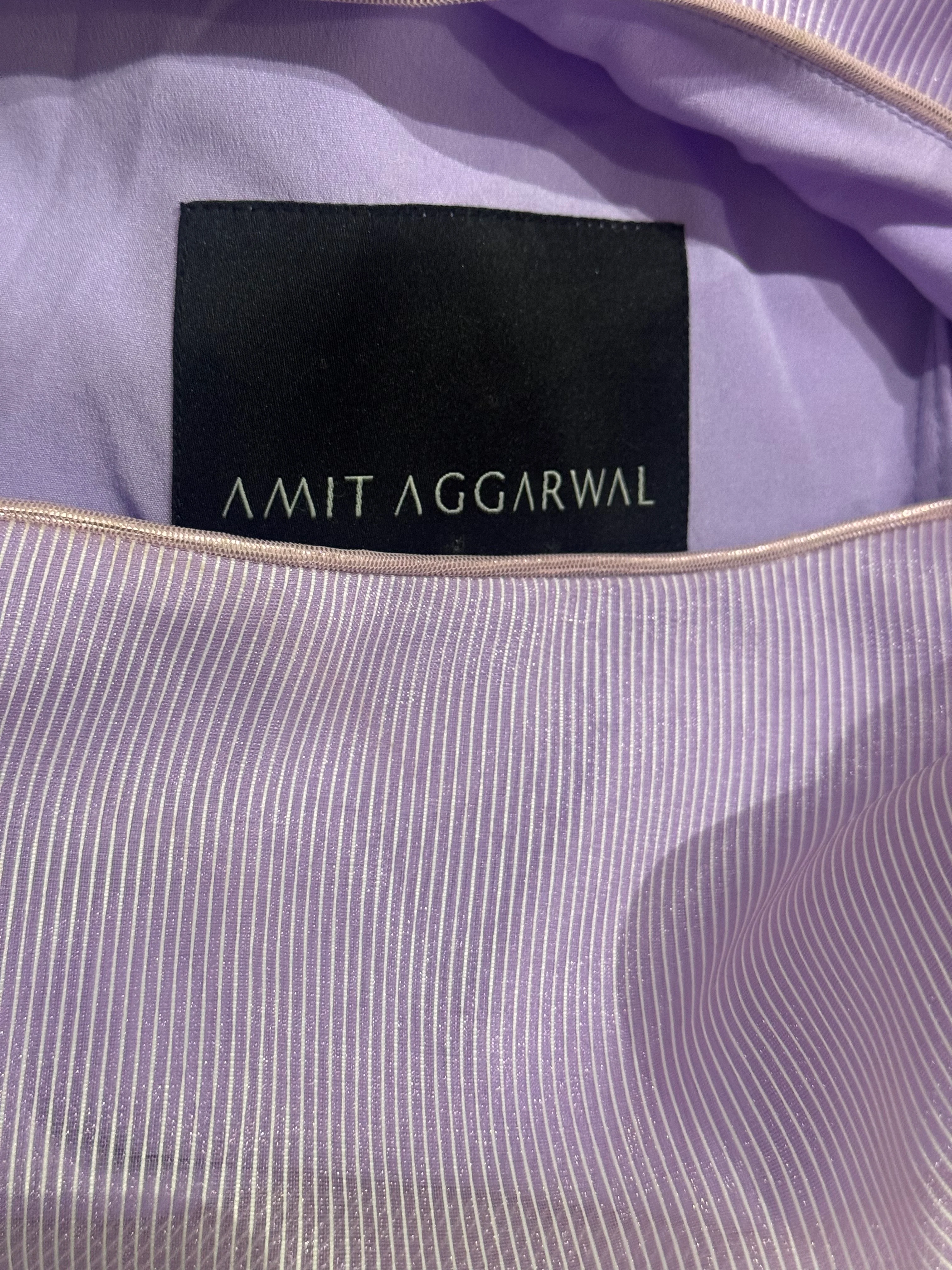 Amit Aggarwal Purple Organza Dhoti Set - Image 7