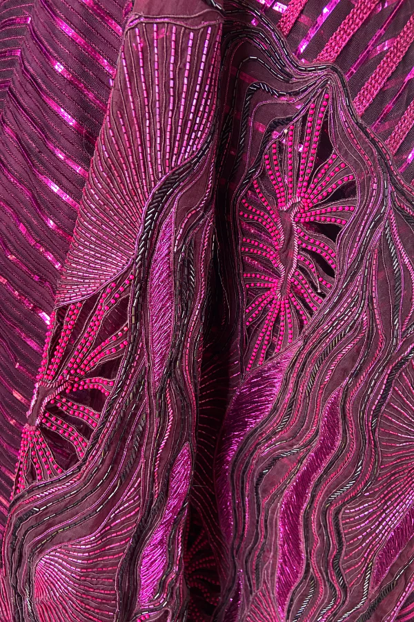 Amit Aggarwal Pink striped lehenga - Image 5
