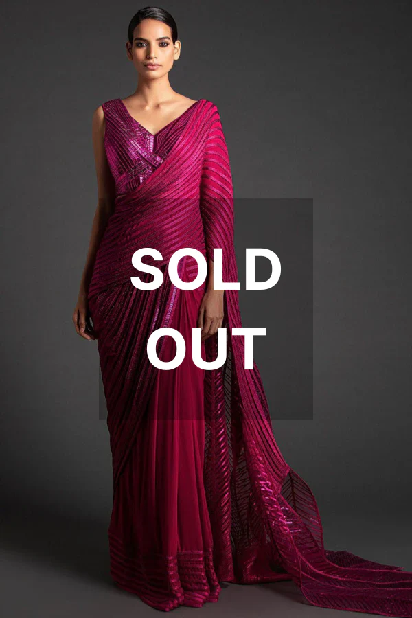 Amit Aggarwal sari with a metallic palla