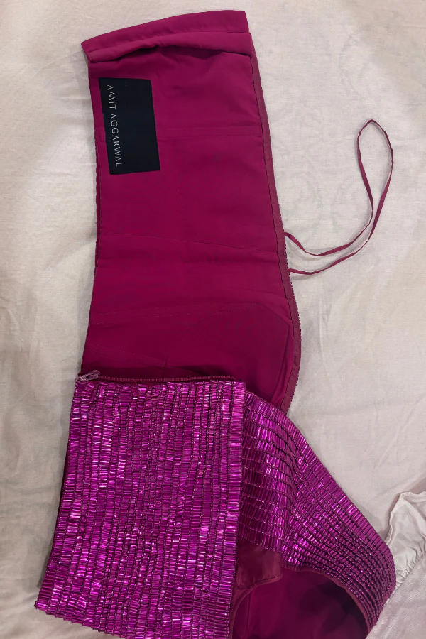 Amit Aggarwal sari with a metallic palla - Image 6