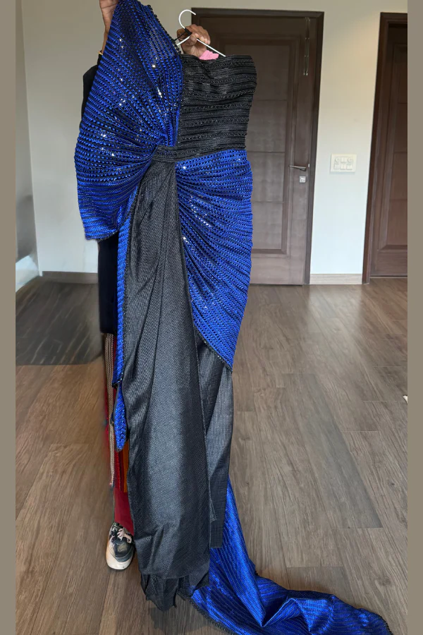 Amit Aggarwal Sculpted Saree Gown - Image 3