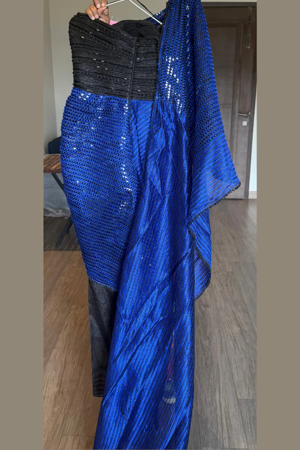 Amit Aggarwal Sculpted Saree Gown - Image 4
