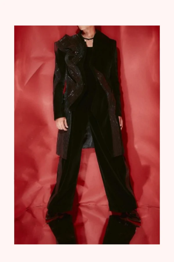 Amit Aggarwal Sculpted Velvet Embellished Jacket