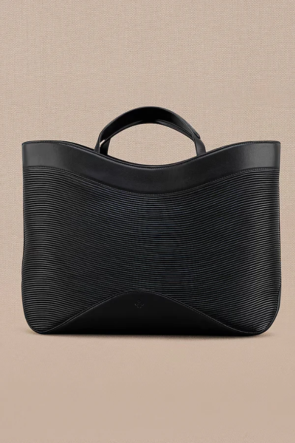 AMPM Black Faux Leather Tahele Tote Bag - Image 2