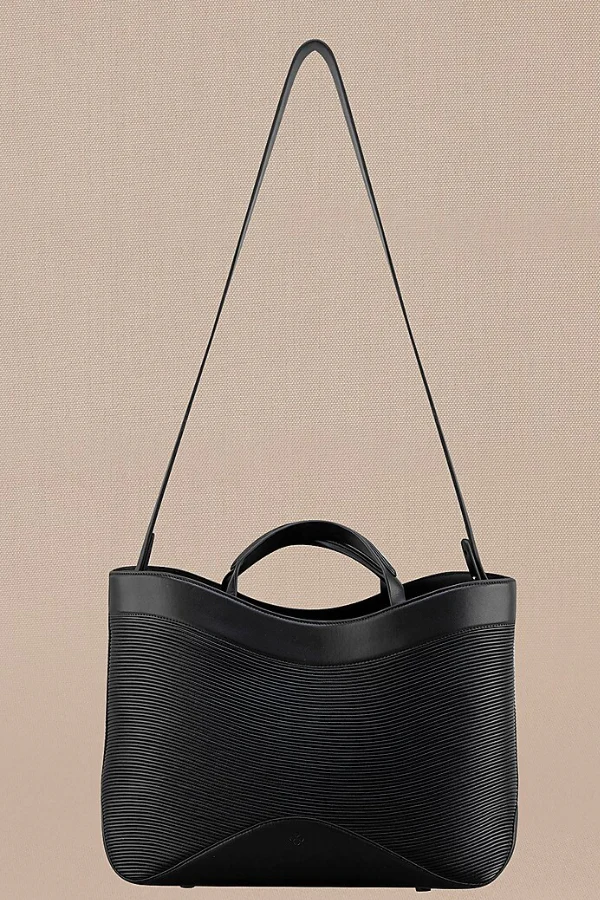 AMPM Black Faux Leather Tahele Tote Bag - Image 3