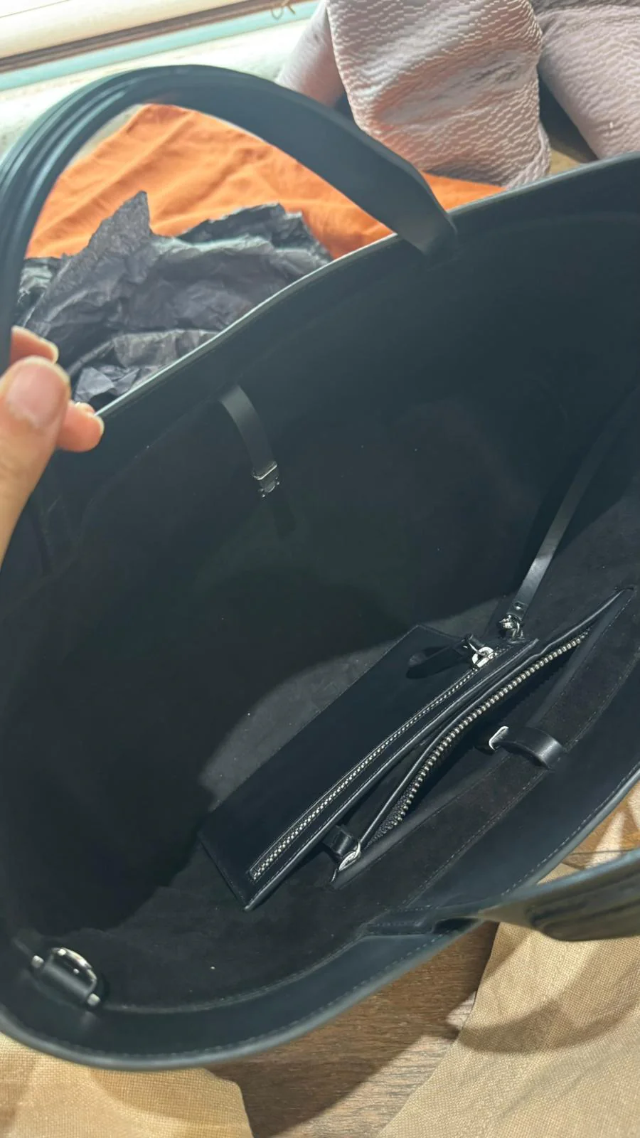 AMPM Black Faux Leather Tahele Tote Bag - Image 6