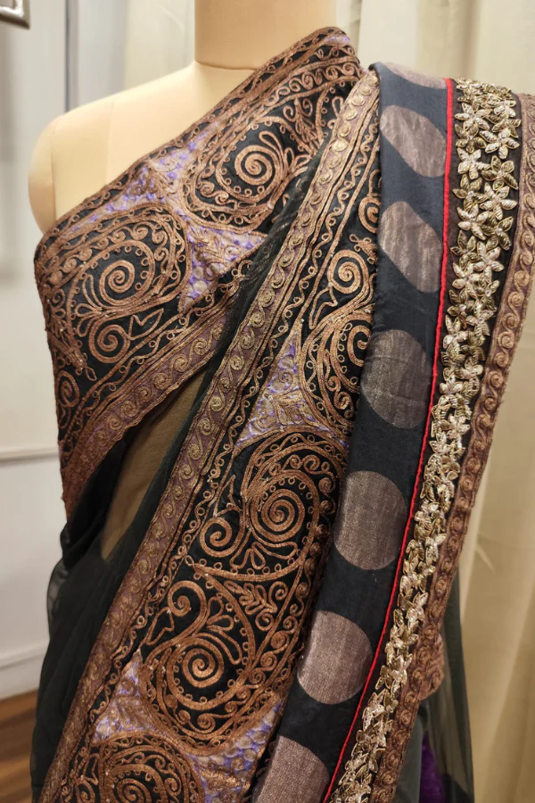 Anamika Khanna black net saree - Image 2