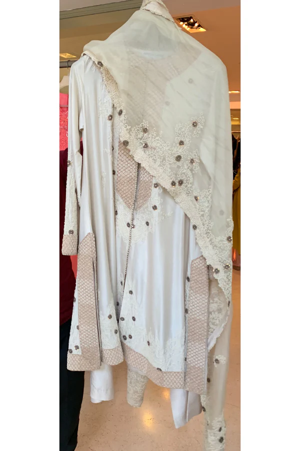 Anamika Khanna Cream silk pearl kurta set