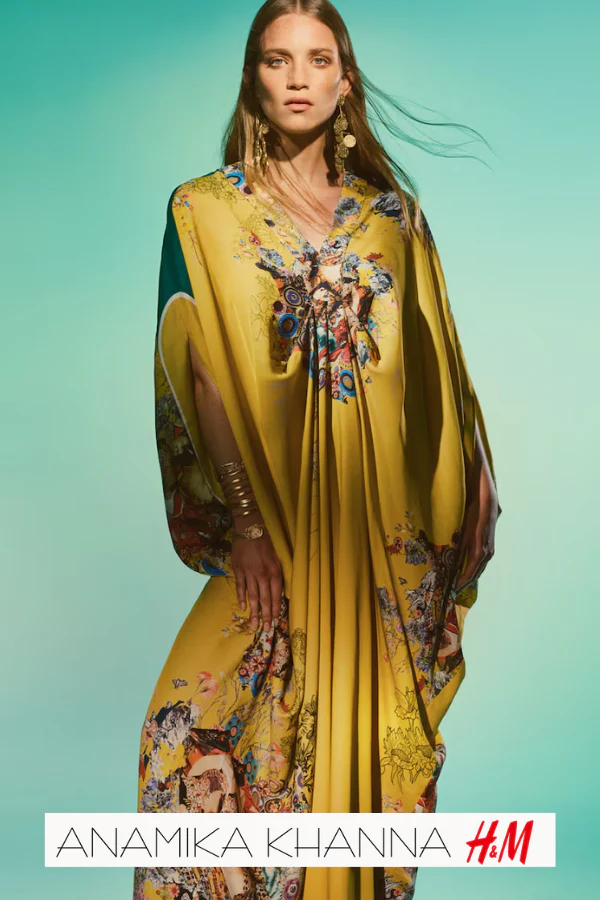 Anamika Khanna H&M yellow kaftan dress - Image 2