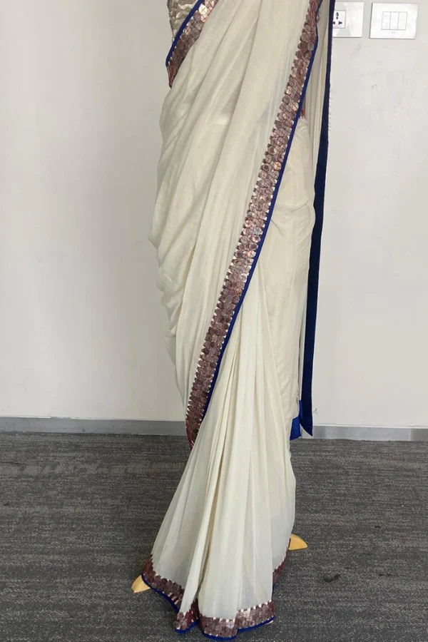 Anamika Khanna Ivory Saree - Image 2