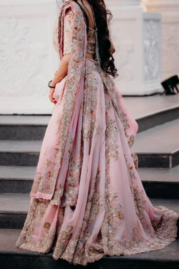 Anamika Khanna Pink embroidered lehenga - Image 2