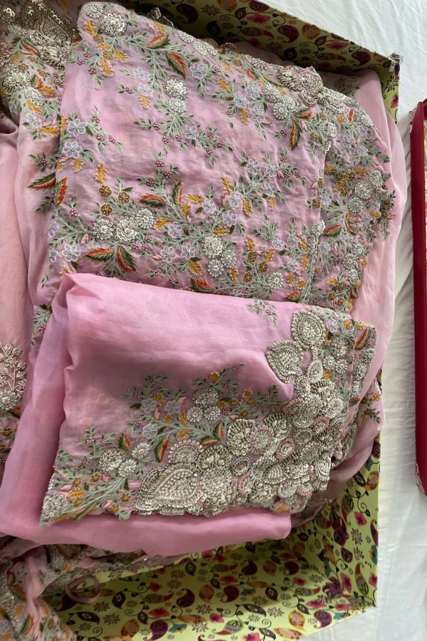 Anamika Khanna Pink embroidered lehenga - Image 5