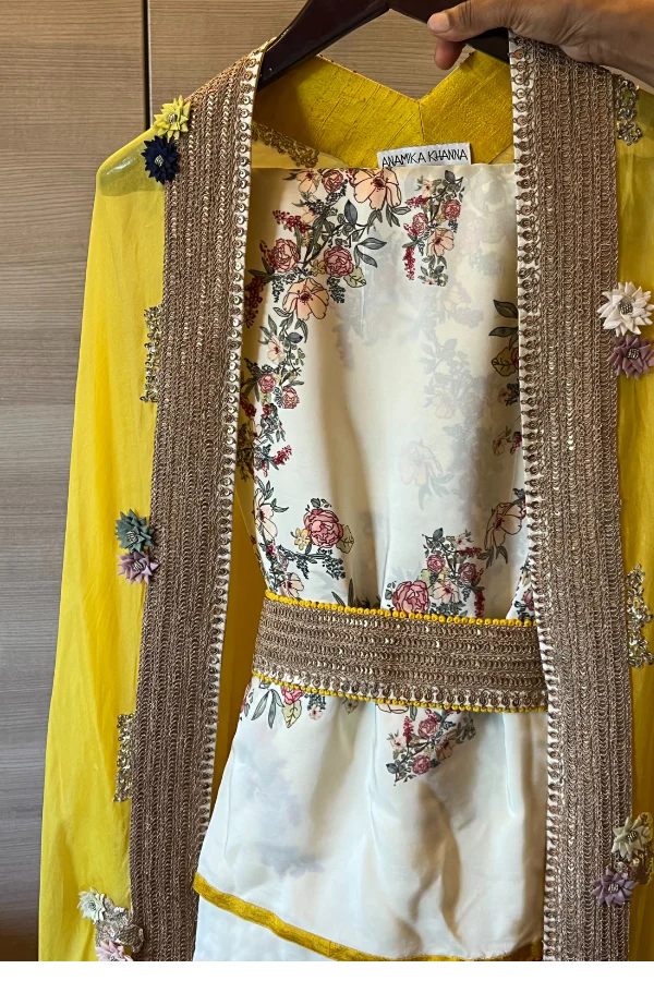 Anamika Khanna Saree & Cape Set - Image 3