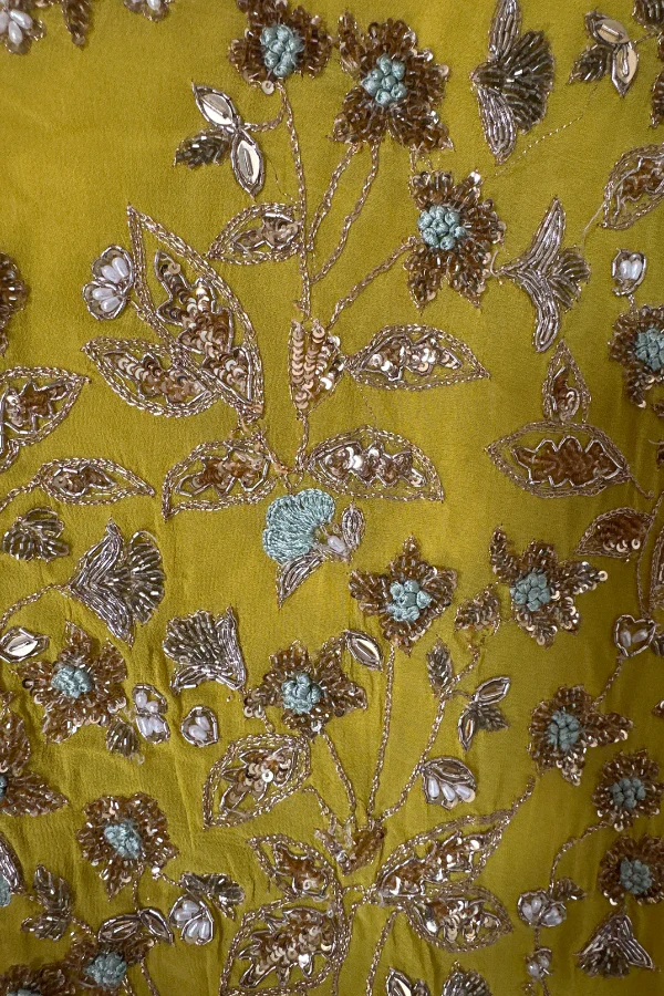 Aneesh Agarwal Pure Georgette yellow gown - Image 3