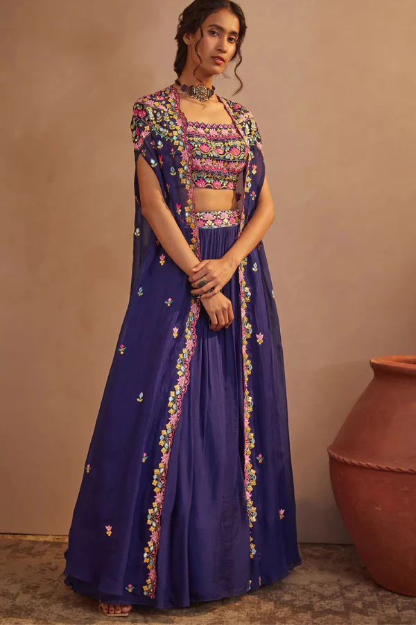 Aneesh Agarwal Purple lehenga set