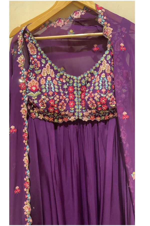 Aneesh Agarwal Purple lehenga set - Image 3