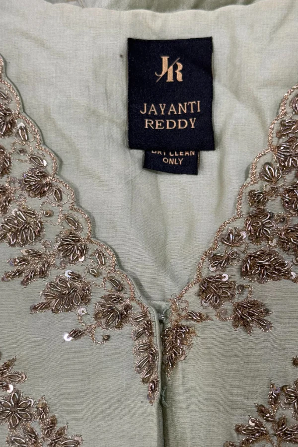 Jayanti reddy Mint green Anarkali with Pant - Image 3