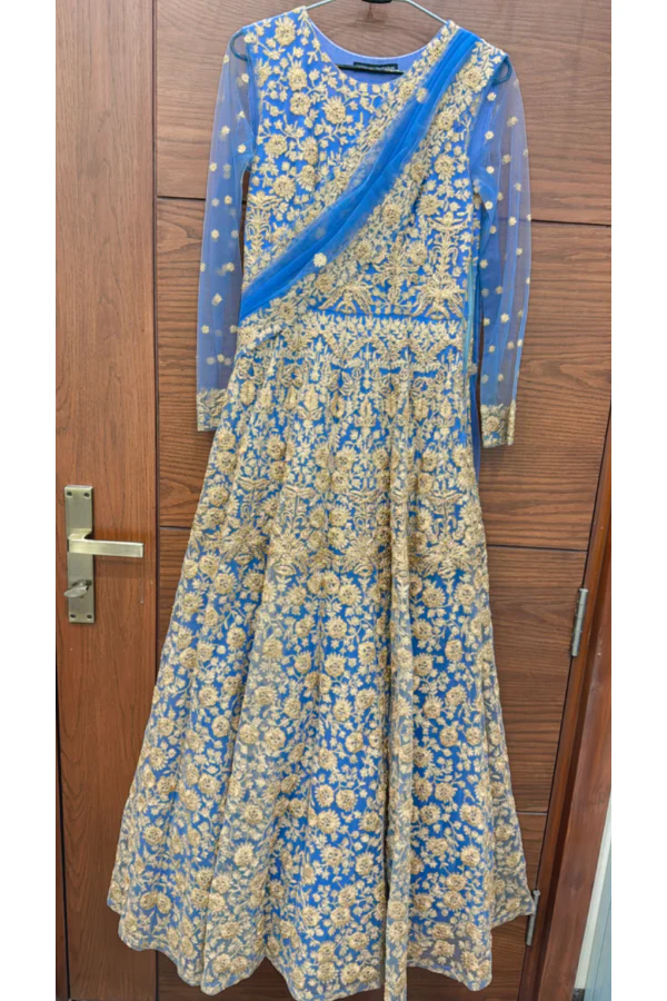 Aneesh Aggarwal Blue Gown