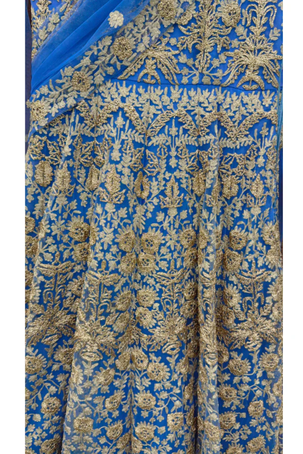 Aneesh Aggarwal Blue Gown - Image 3