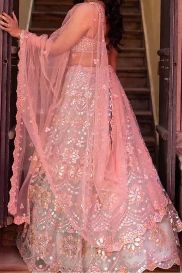 Aneesh Aggrawal pastel embellished lehenga set - Image 4