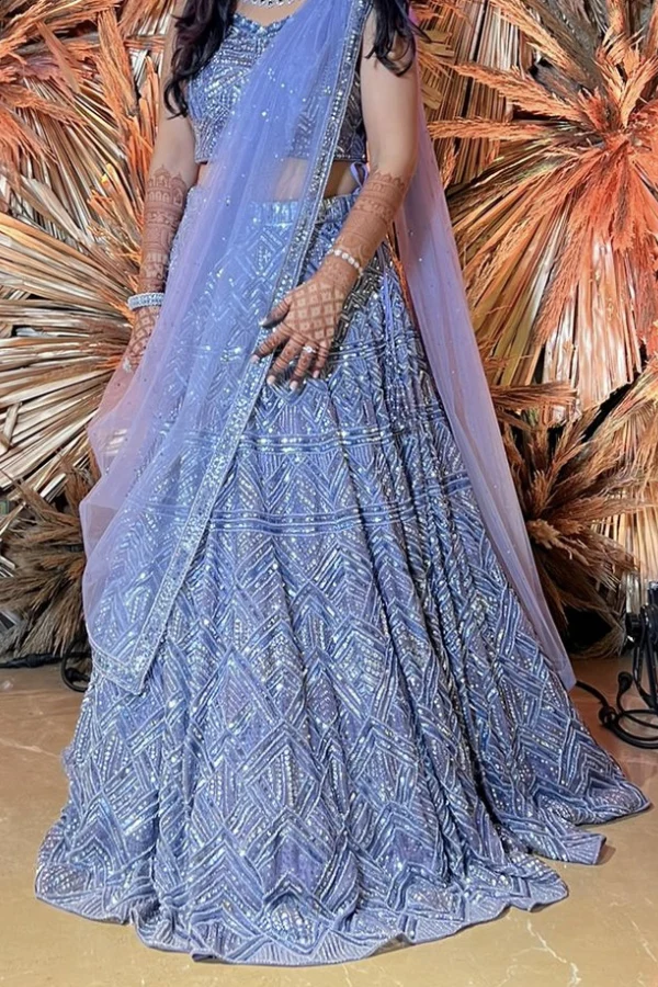 Angad Singh purple embellished lehenga