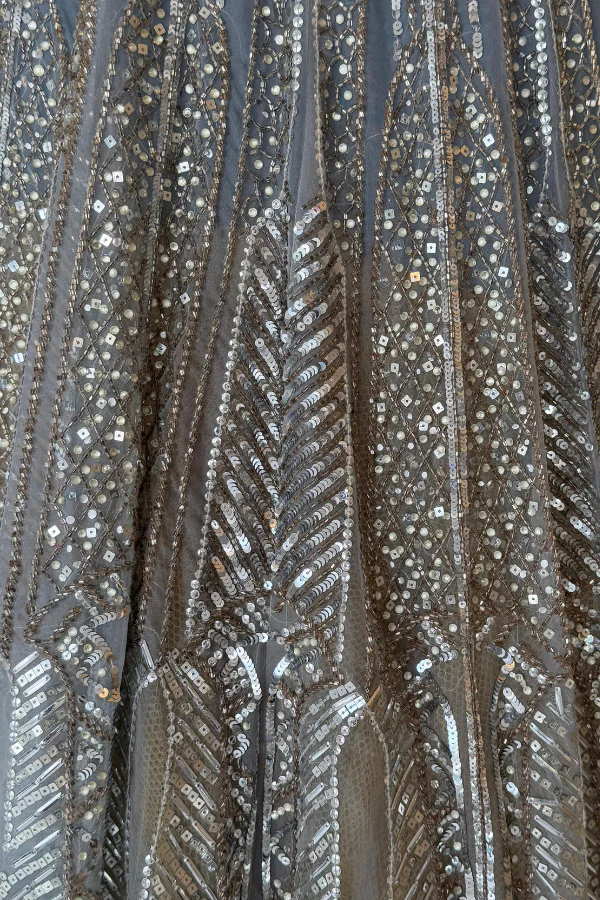 Angad Singh Steel Grey Sequins Set - Image 7